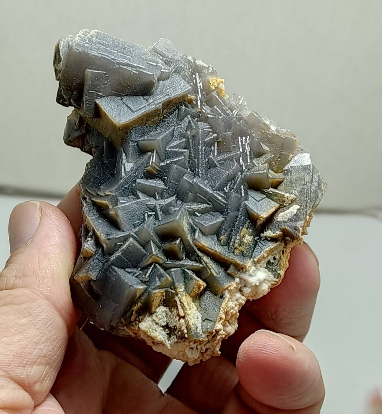 An amazing beautifully terminated fluorite crystals cluster 186 grams