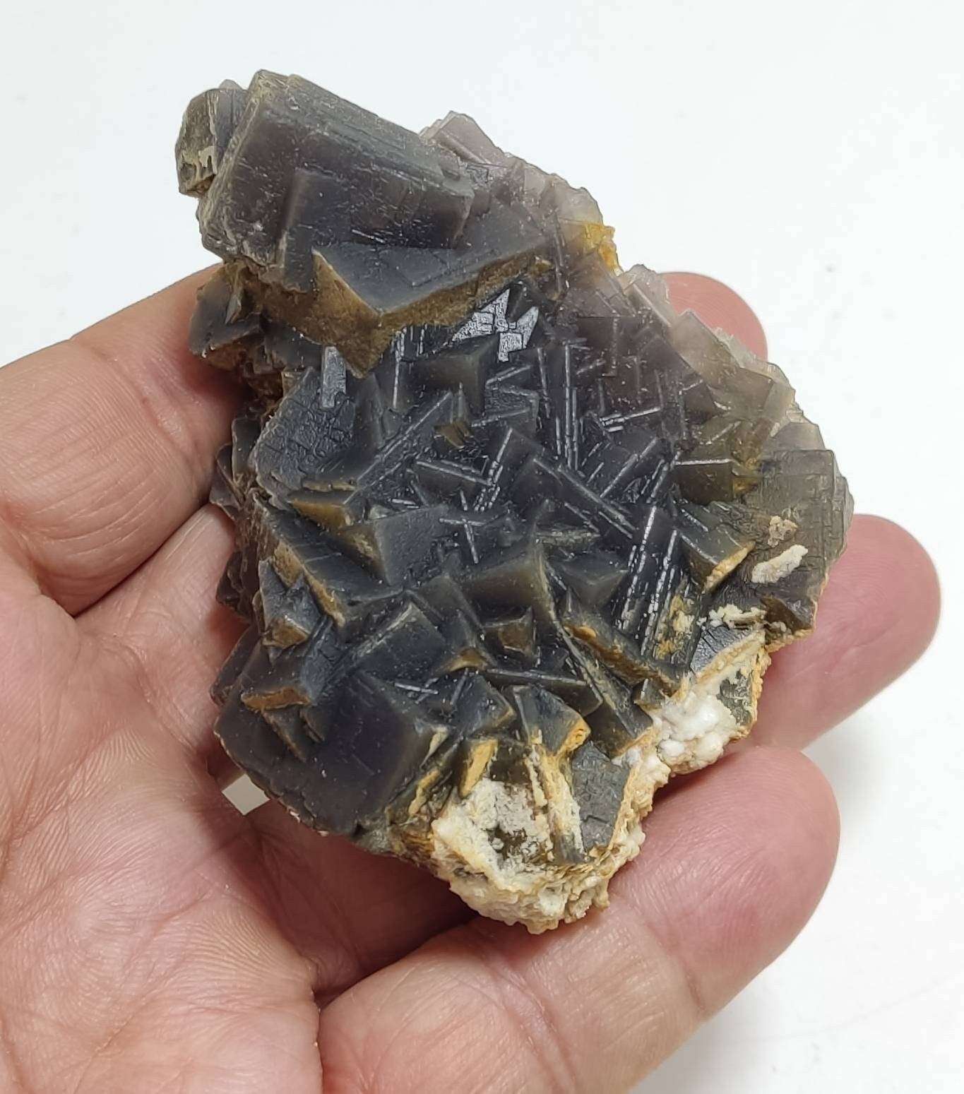 An amazing beautifully terminated fluorite crystals cluster 186 grams