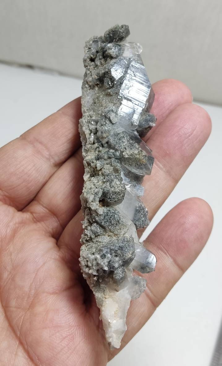 An amazing specimen of terminated lodolite quartz 86 grams