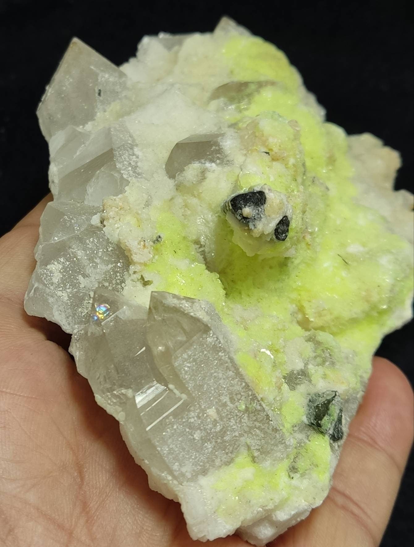 An amazing specimen of quartz and tourmaline with unique inclusions 340 grams