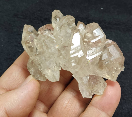 Skeletal light smoky quartz crystal cluster 124 grams