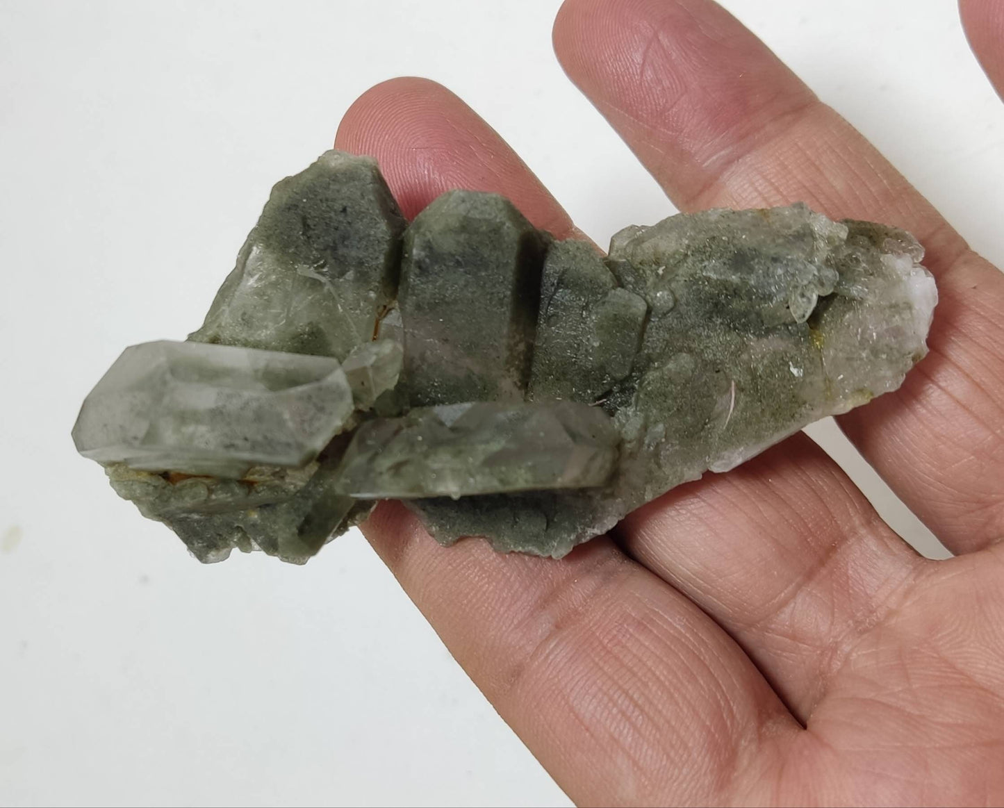 An Aesthetic Natural beautifully terminated Chlorite Quartz crystals cluster 66 grams