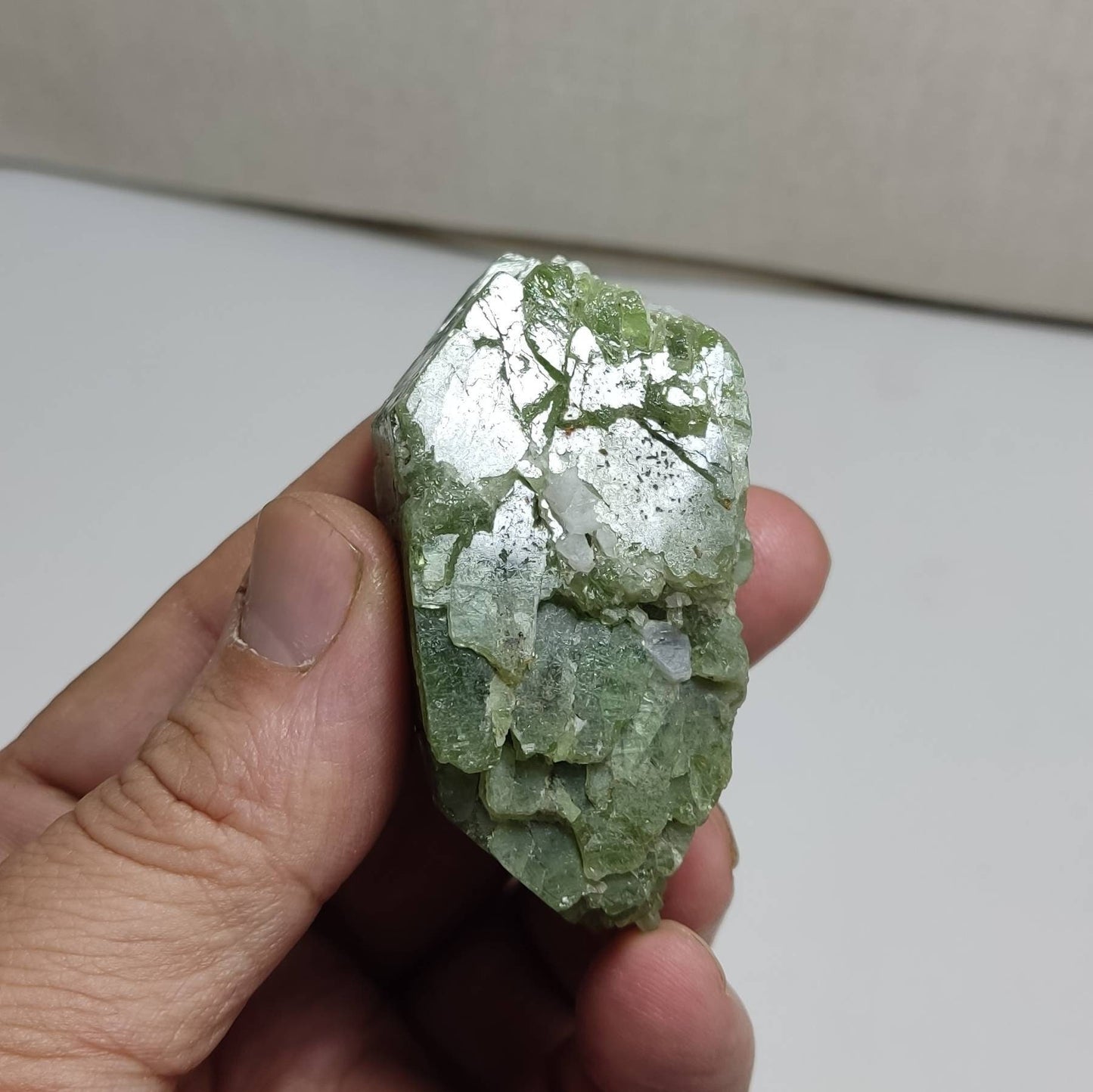 Green diopside crystal 132 grams