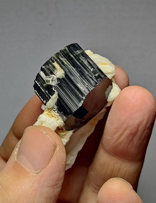 Aesthetic Natural Tourmaline crystal with Albite 67 grams
