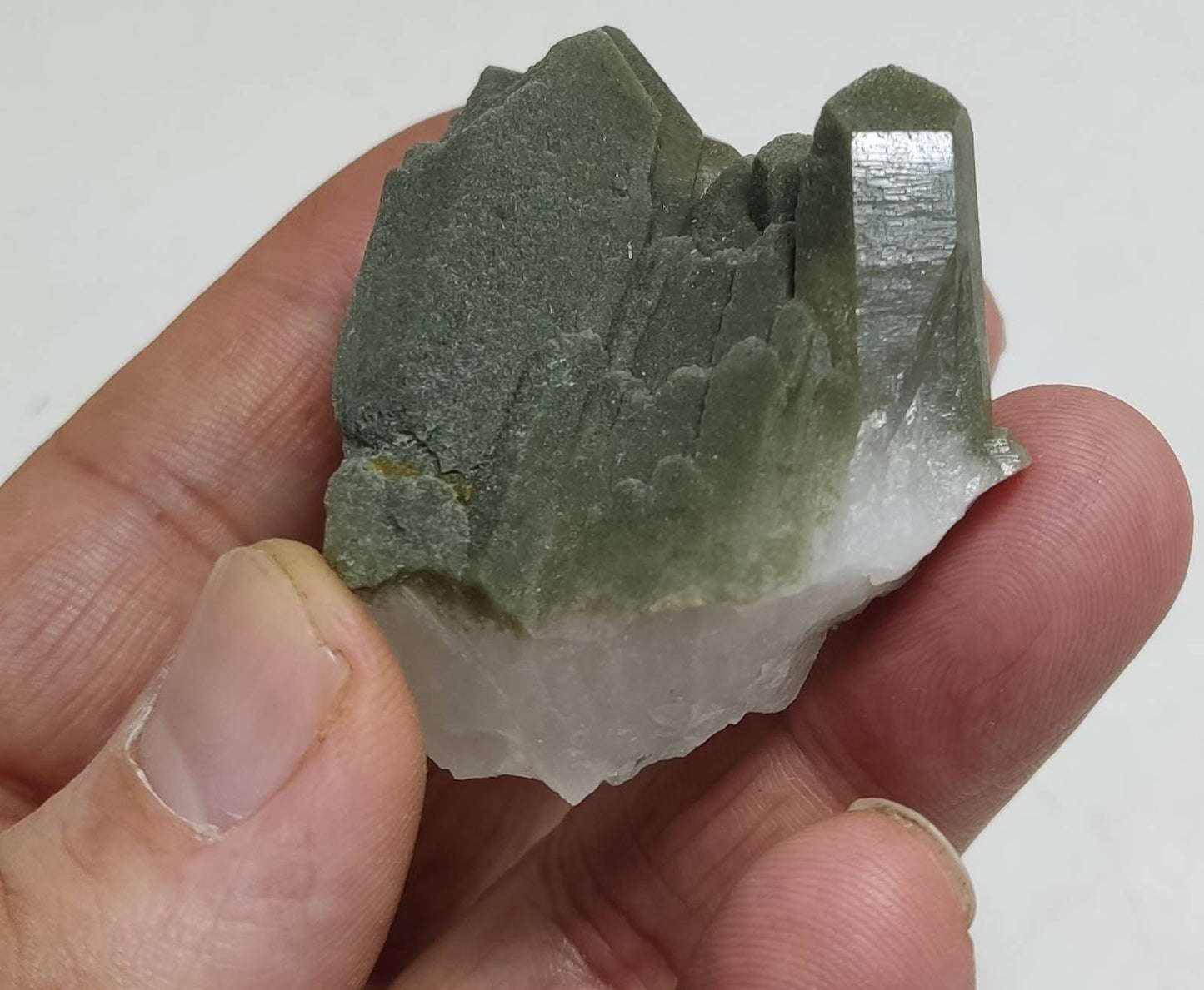 An Aesthetic Natural cluster of beautifully terminated Chlorite Quartz 78 gram