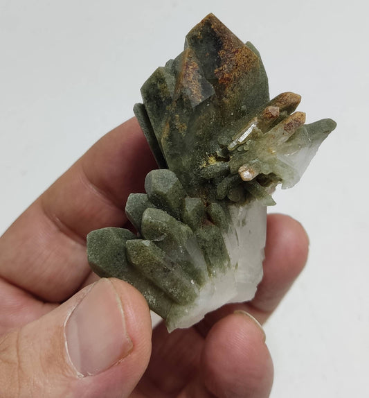 An Aesthetic Natural cluster of beautifully terminated Chlorite Quartz 78 gram