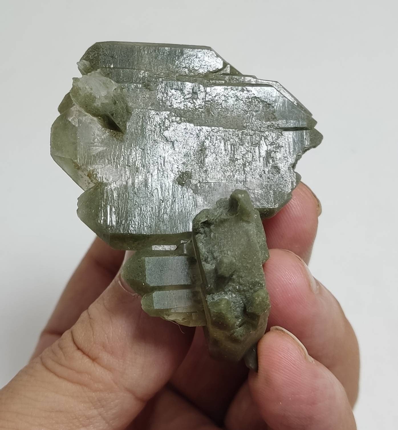 An Aesthetic Natural cluster of beautifully terminated Chlorite Quartz 92 gram