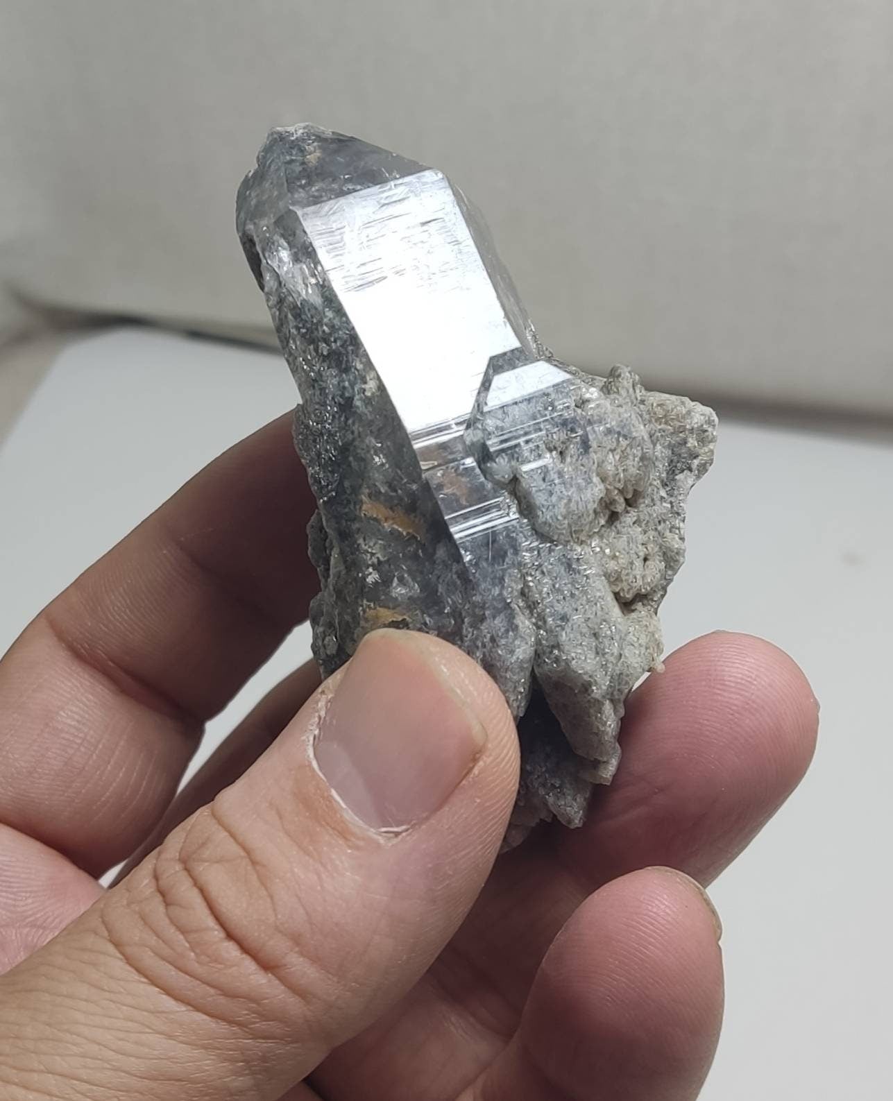 An amazing specimen of terminated lodolite quartz 113 grams