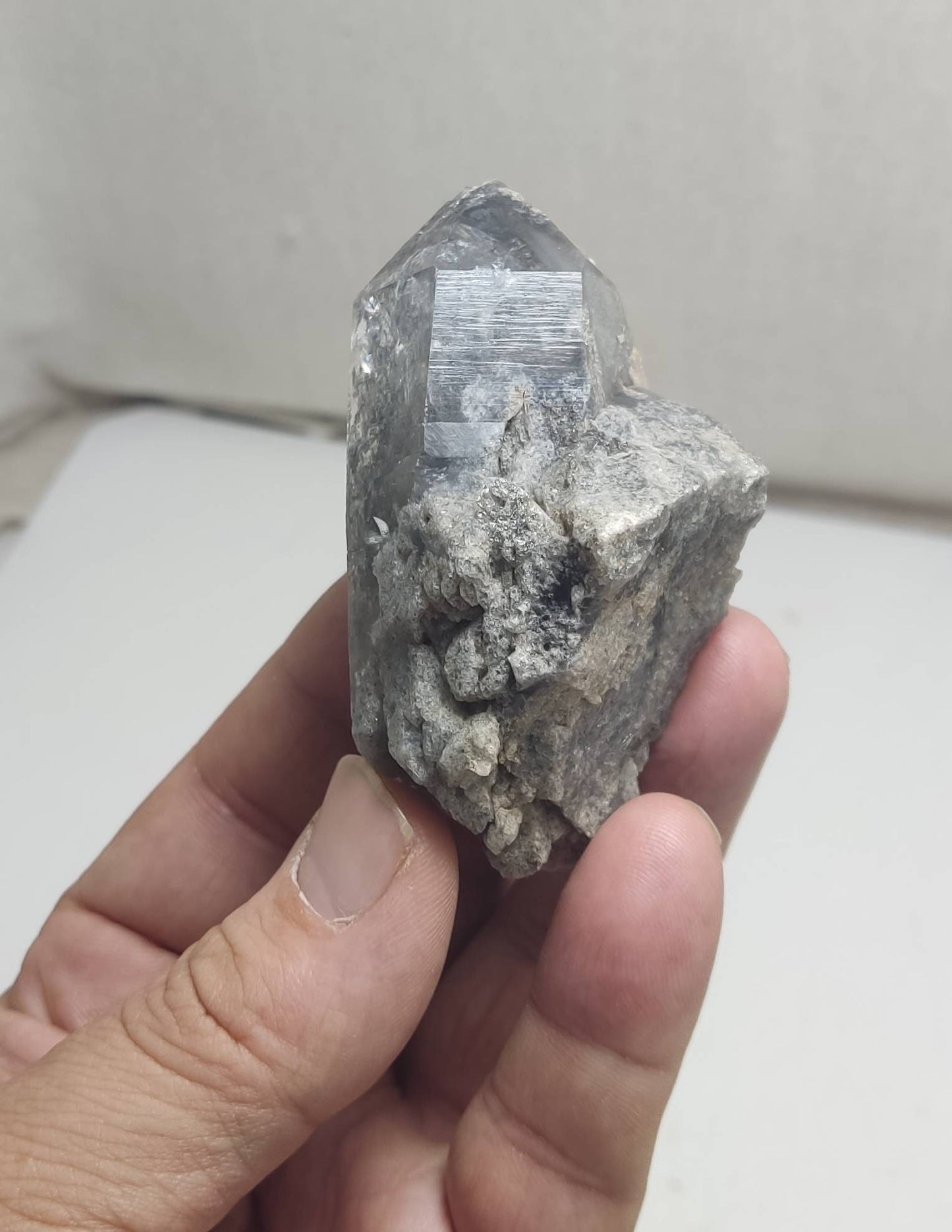 An amazing specimen of terminated lodolite quartz 113 grams