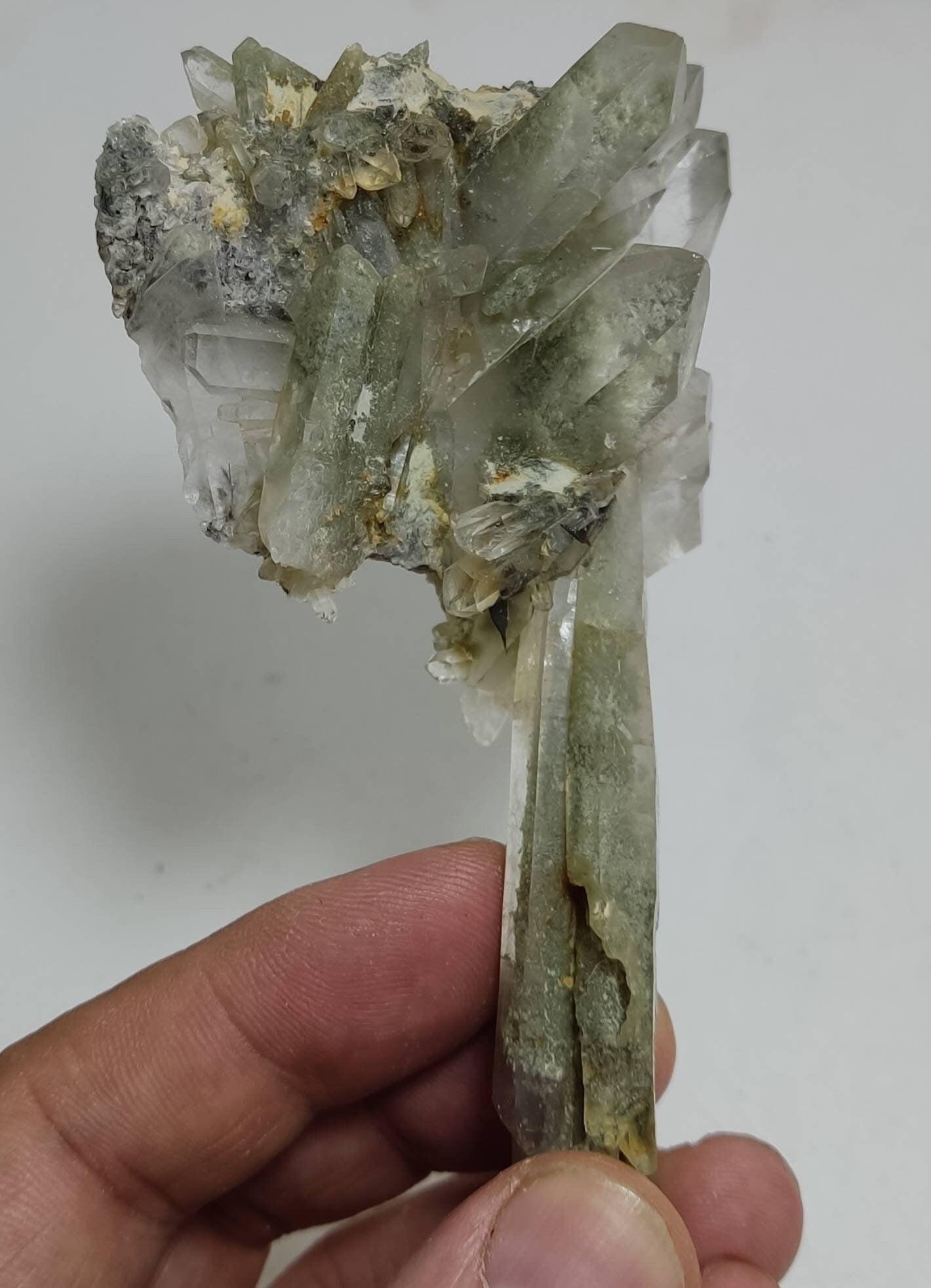 An Aesthetic Natural specimen of beautifully terminated Chlorite Quartz 105 gram