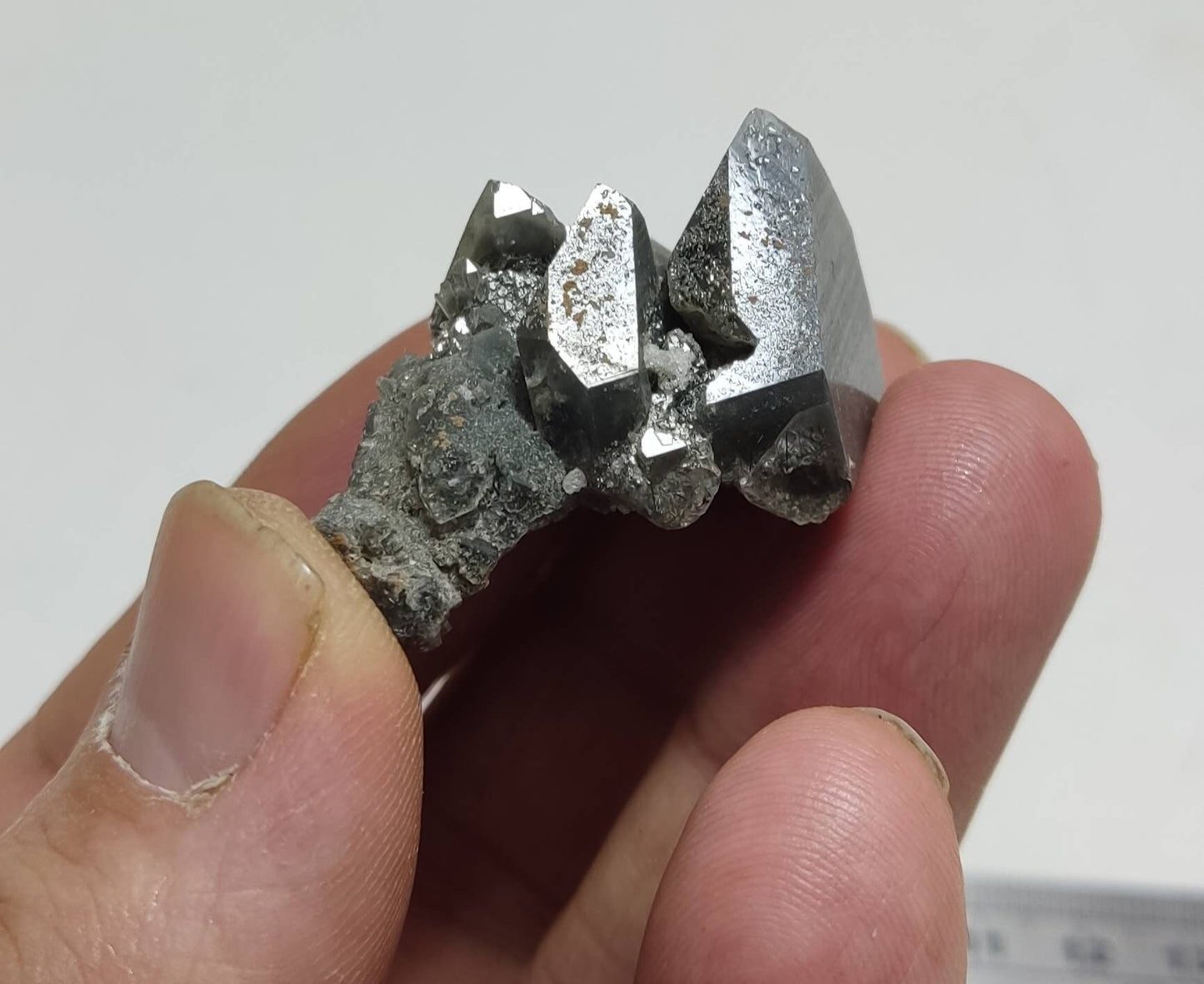 An amazing specimen of terminated lodolite-chlorite quartz 21 grams