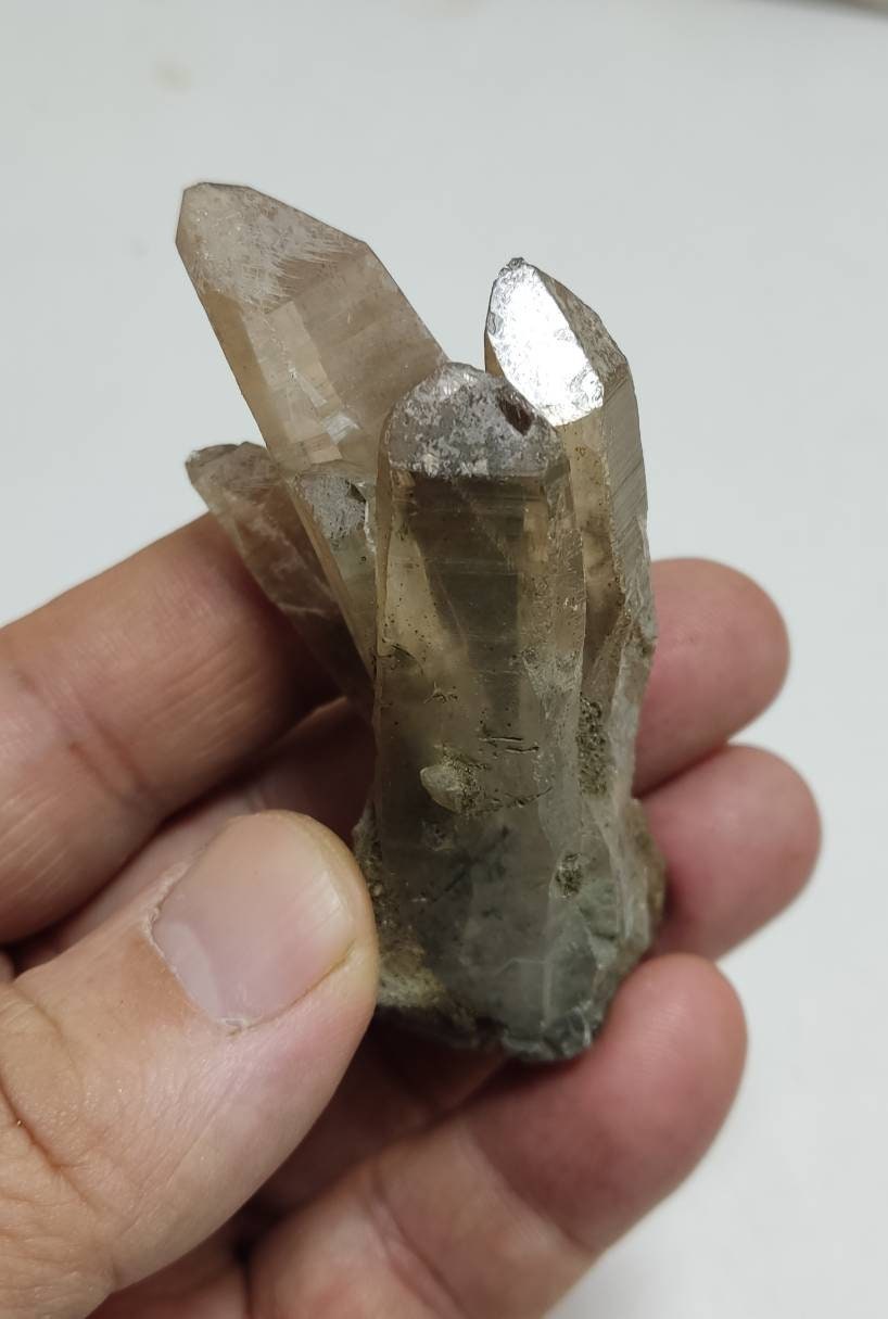 An Aesthetic Natural crystal of beautifully terminated Chlorite Quartz 65 grams