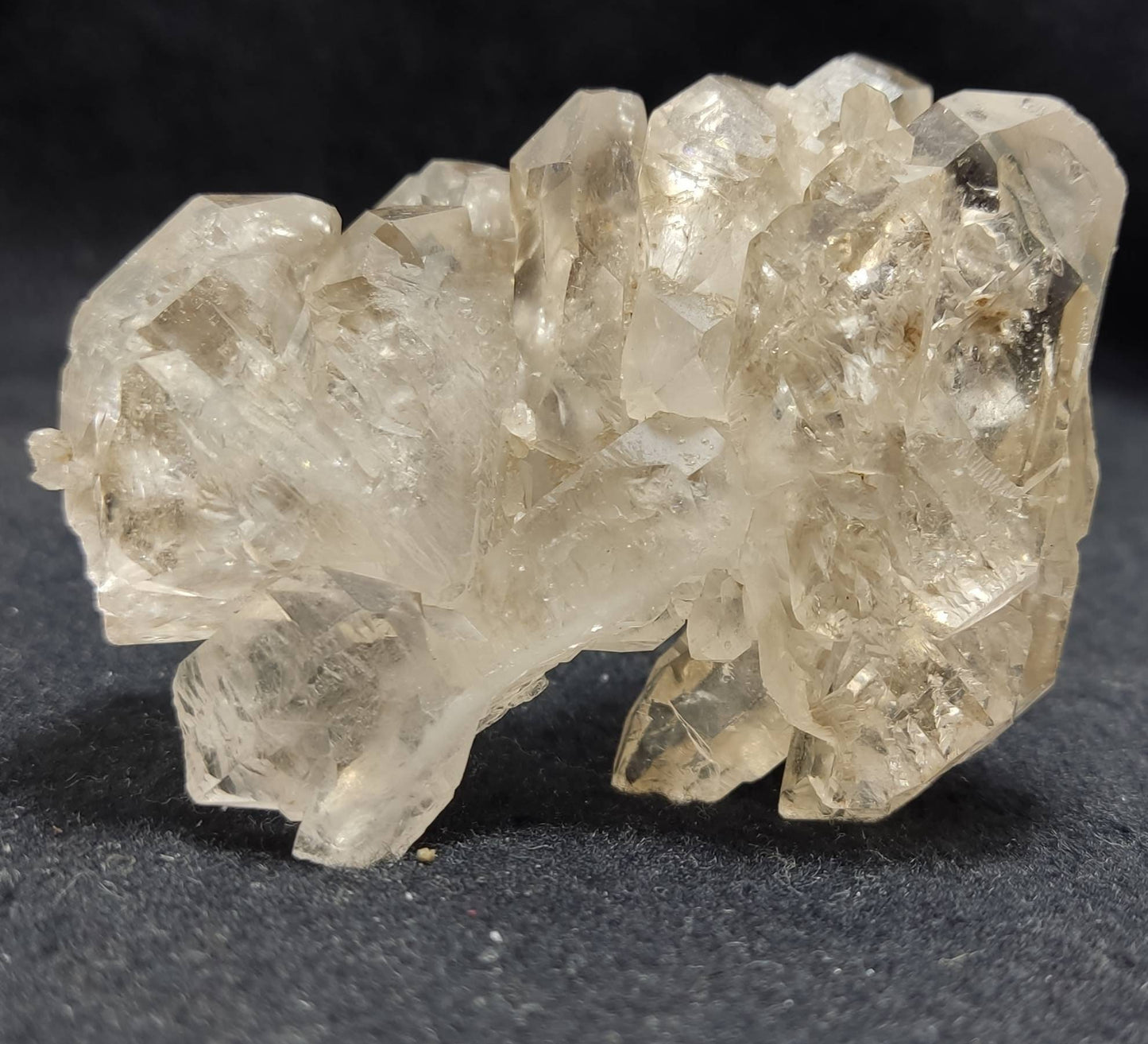 Skeletal light smoky quartz crystal cluster 124 grams