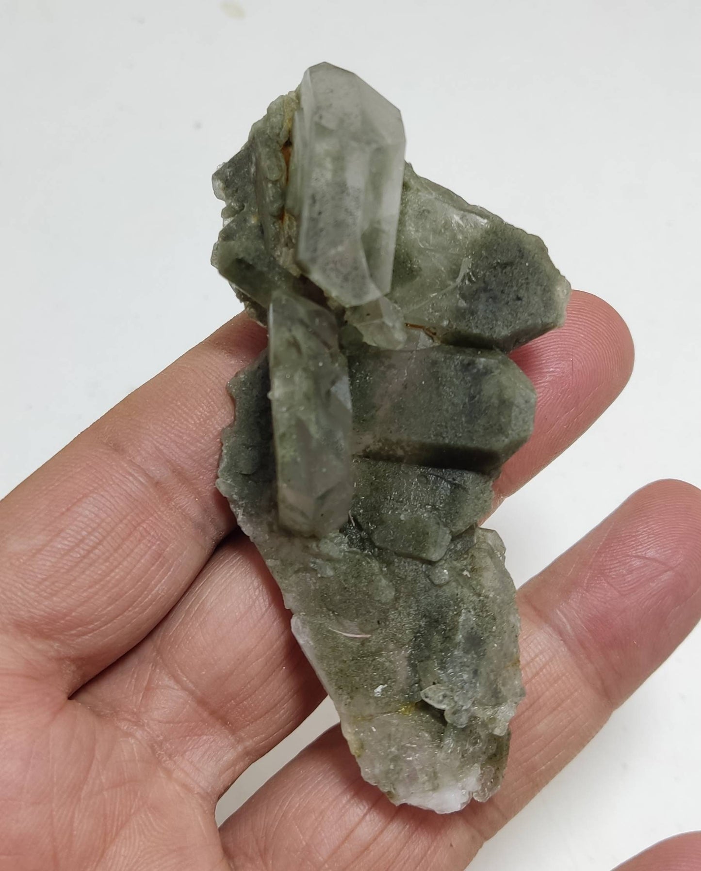 An Aesthetic Natural beautifully terminated Chlorite Quartz crystals cluster 66 grams