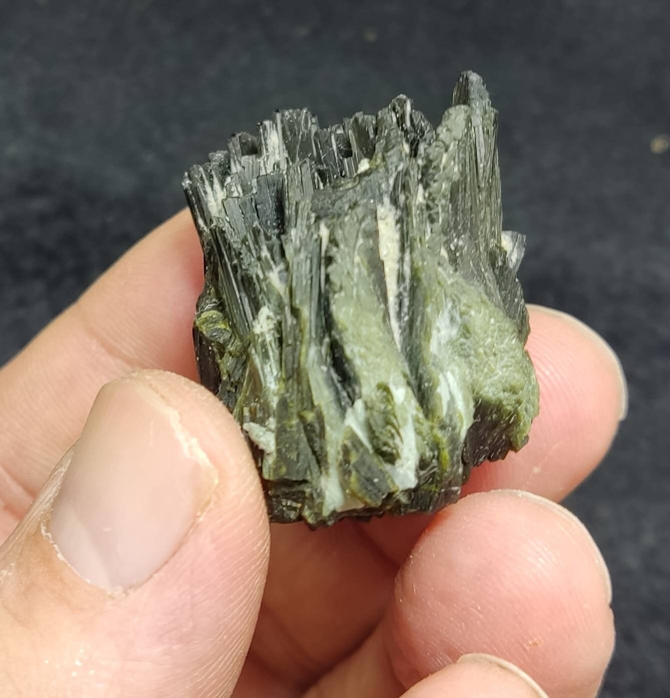 An Amazing specimen of dark green Epidote cluster 47 grams