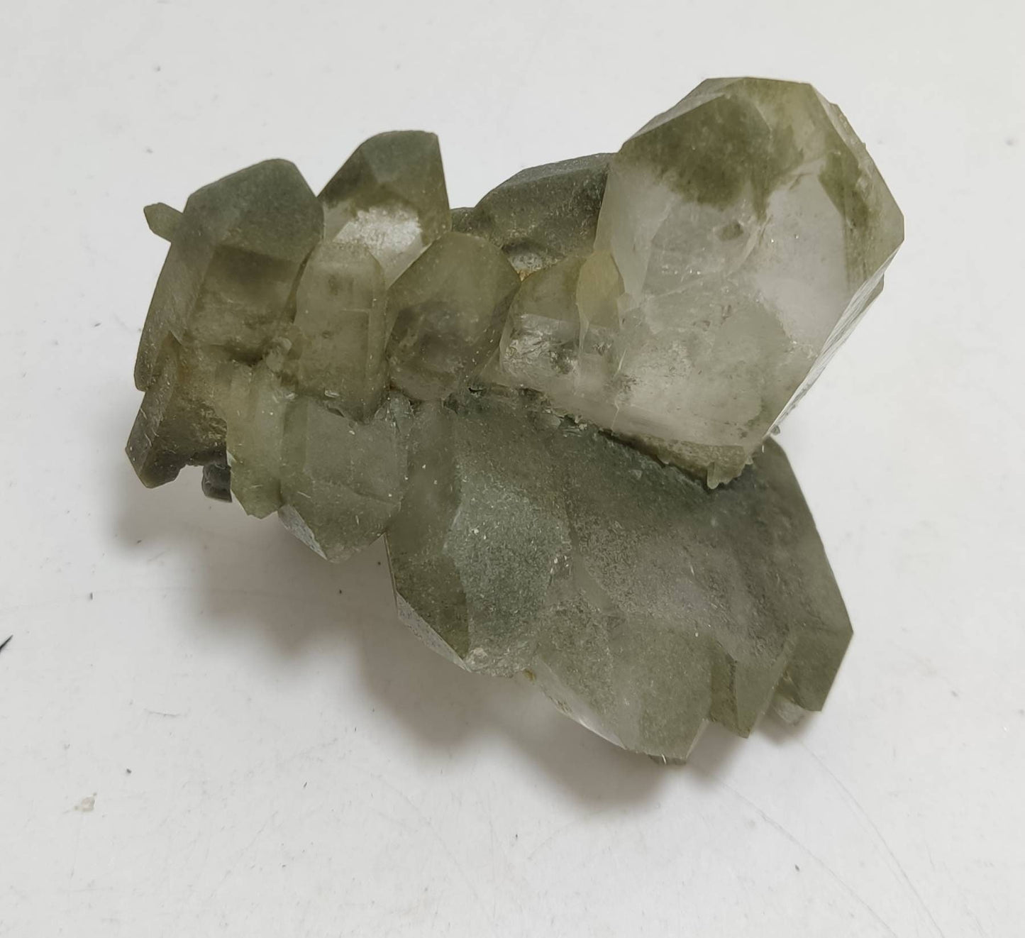 An Aesthetic Natural cluster of beautifully terminated Chlorite Quartz 92 gram