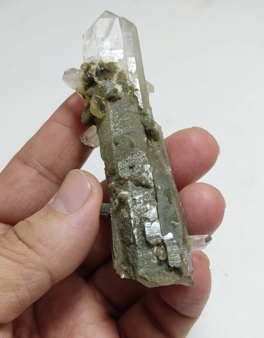 An Aesthetic Natural specimen of beautifully terminated Chlorite Quartz 73 gram