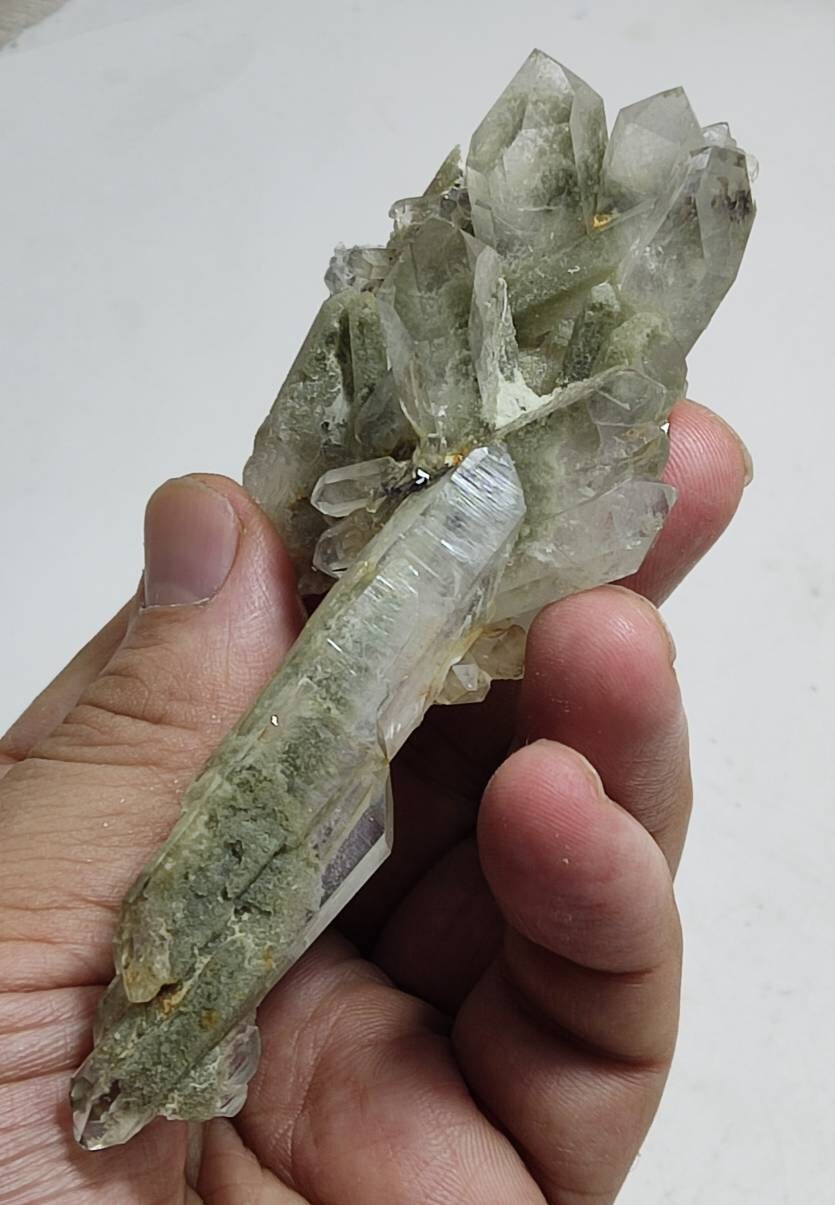 An Aesthetic Natural specimen of beautifully terminated Chlorite Quartz 105 gram