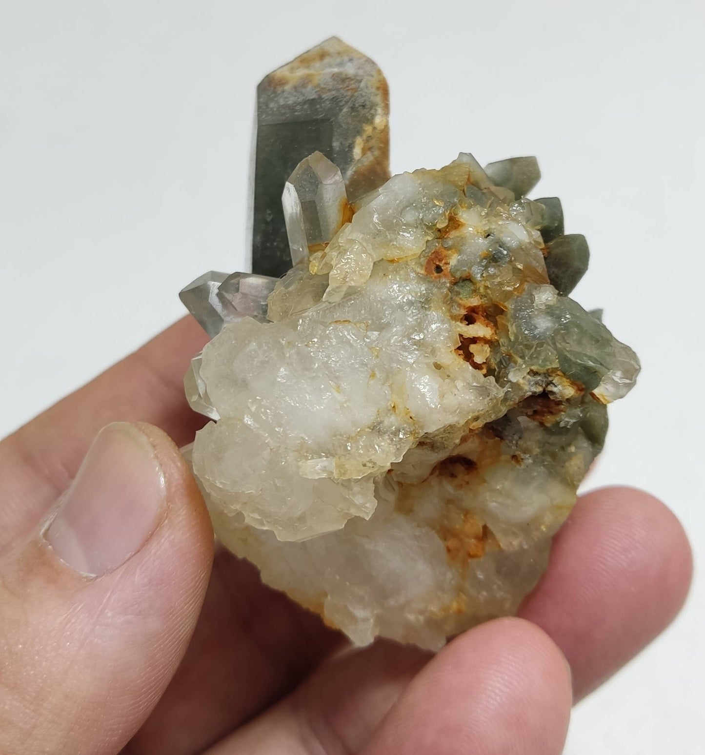 An Aesthetic Natural specimen of beautifully terminated Chlorite Quartz 104 gram