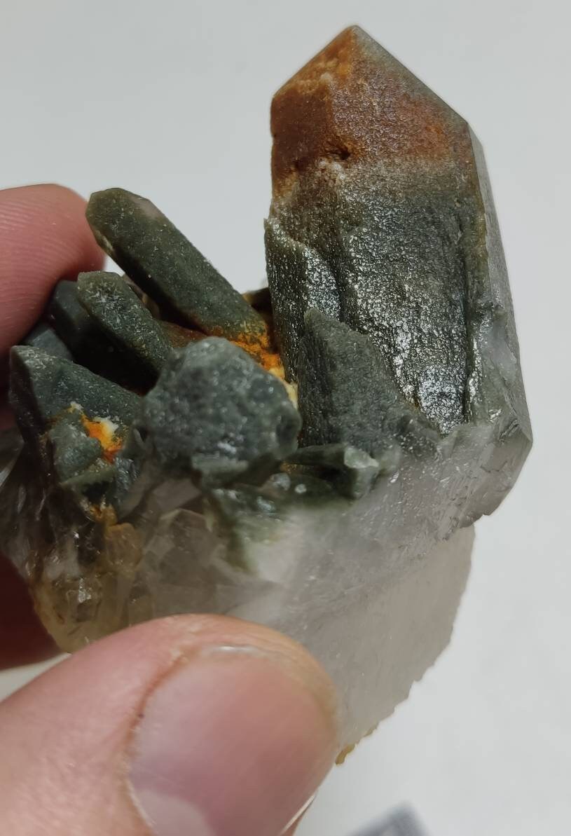 An Aesthetic Natural specimen of beautifully terminated Chlorite Quartz 104 gram