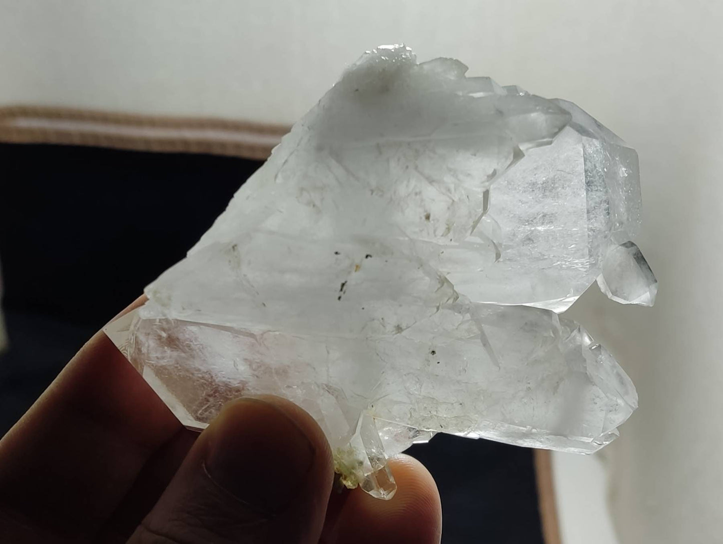 Single beautiful terminated Faden Quartz crystals specimen 152 grams