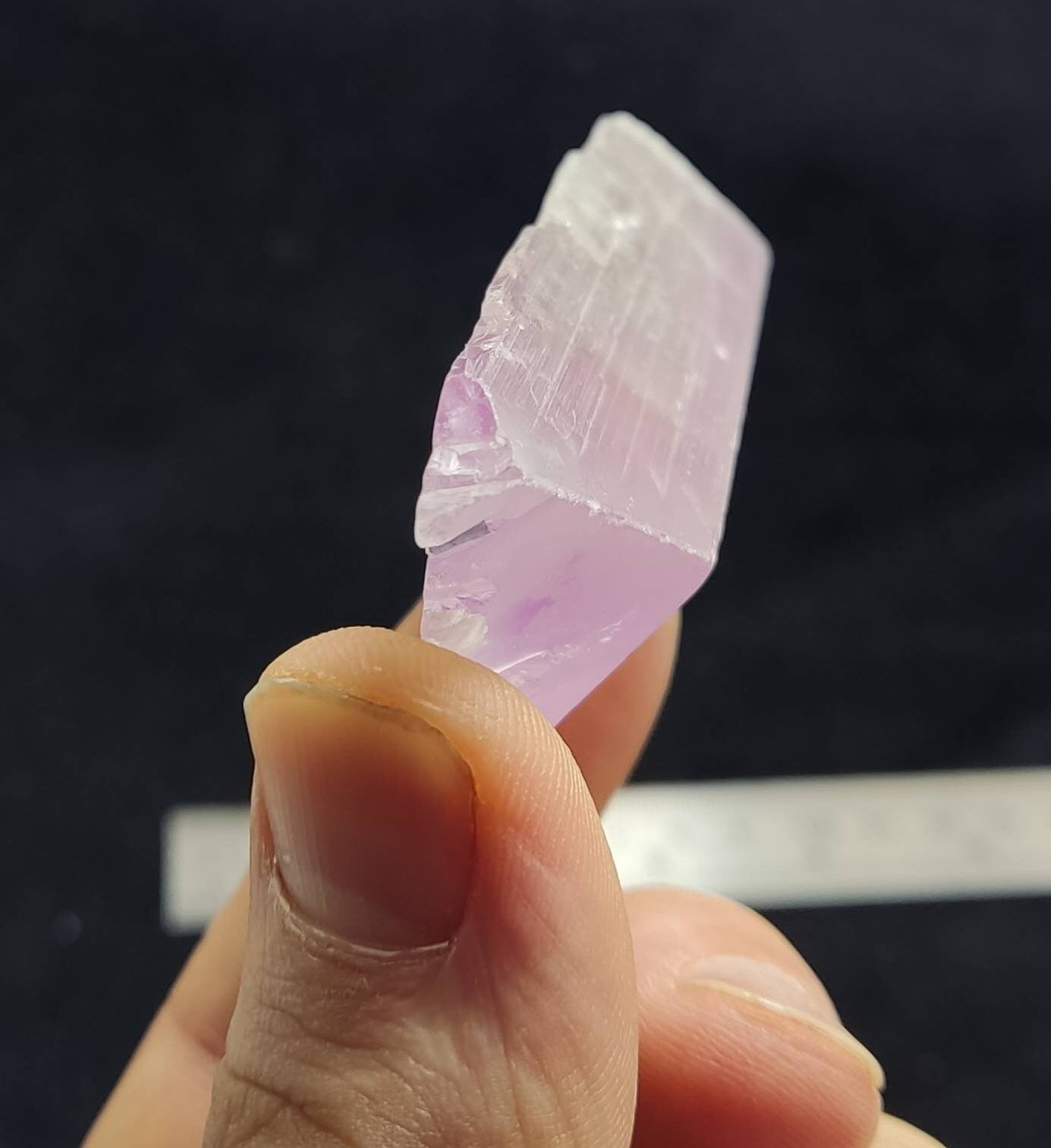 An amazing terminated purple crystal specimen of kunzite 63 grams