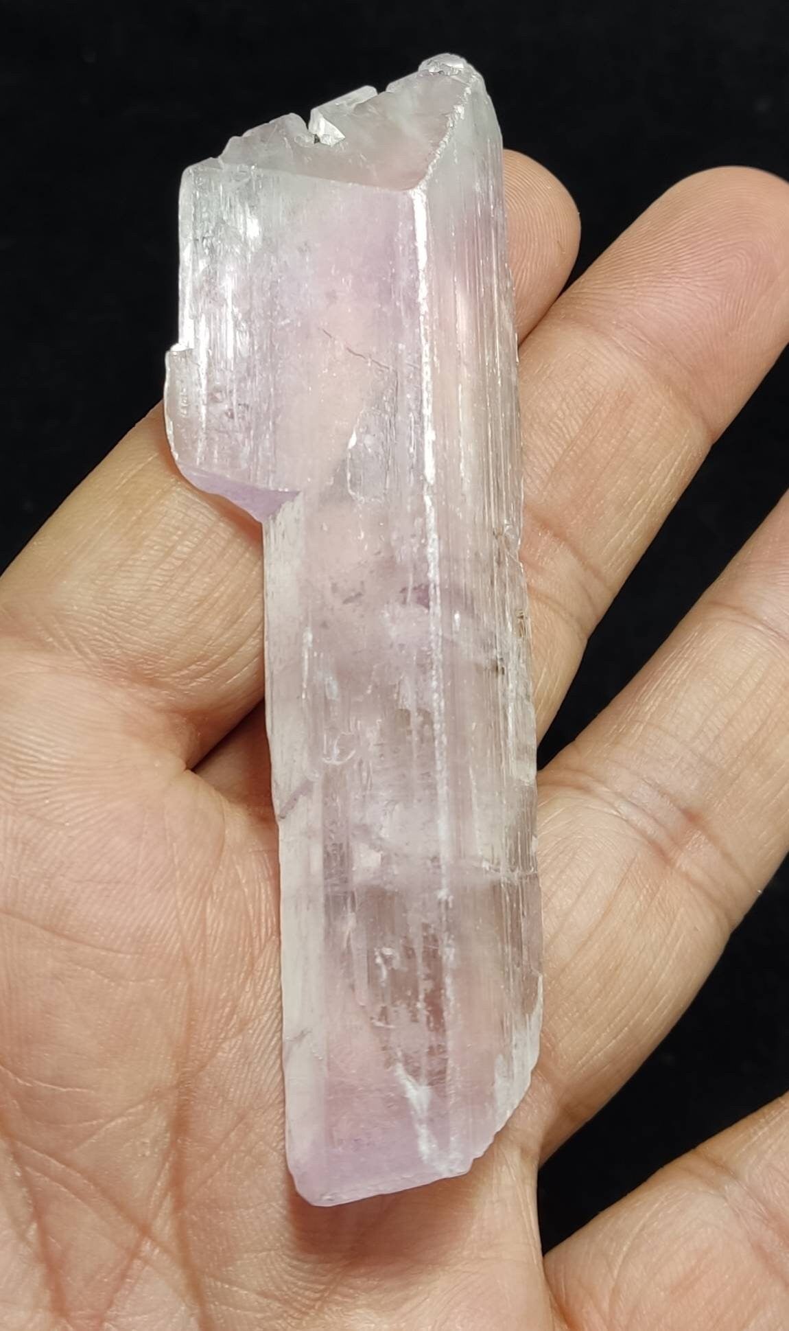 An amazing terminated purple crystal specimen of kunzite 63 grams