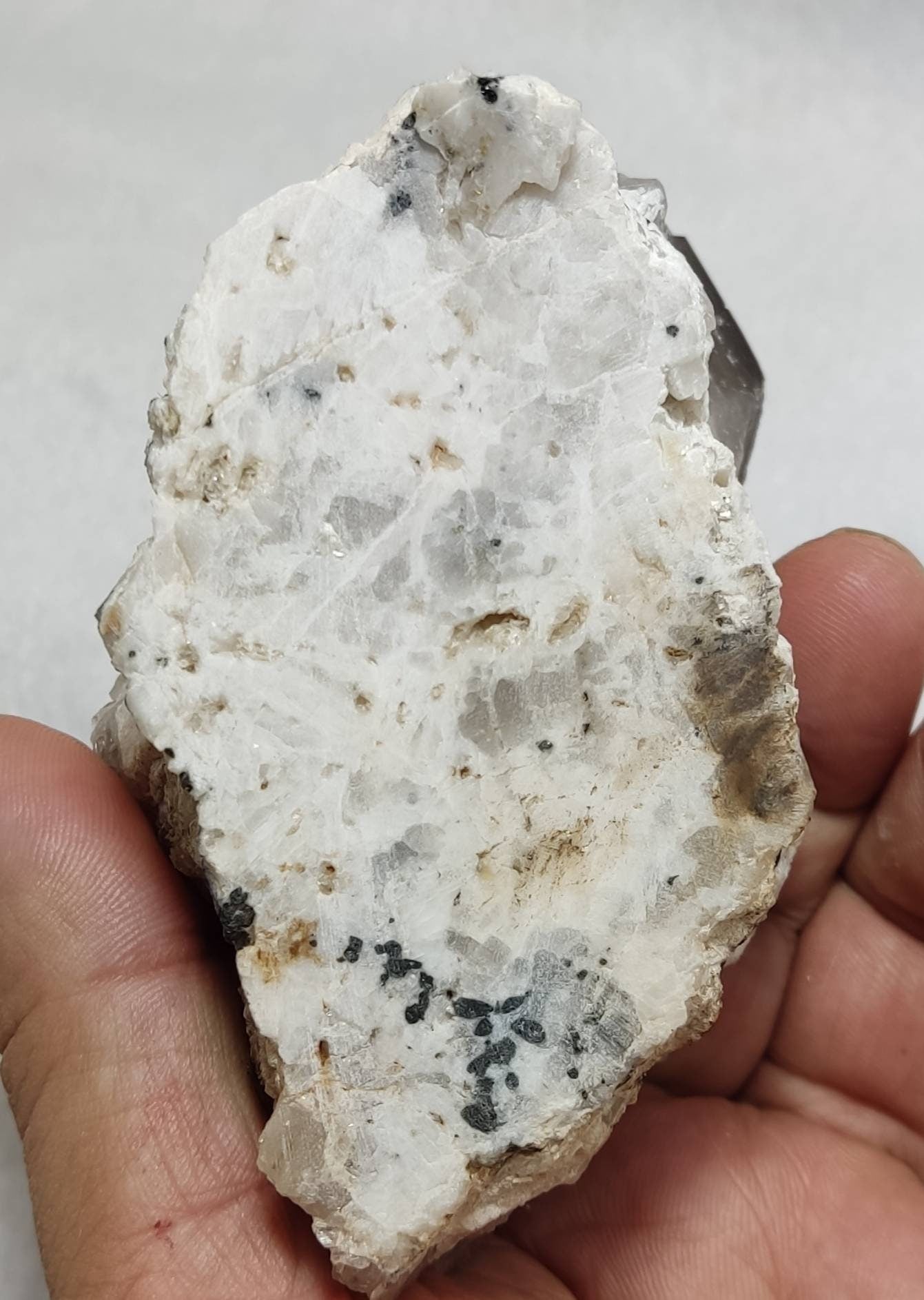 An amazing Specimen of terminated peach color Topaz crystals on matrix 455 grams