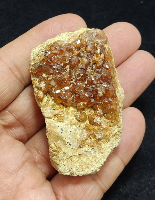 Single beautiful double sided Hessonite Garnet clusters on matrix 76 grams