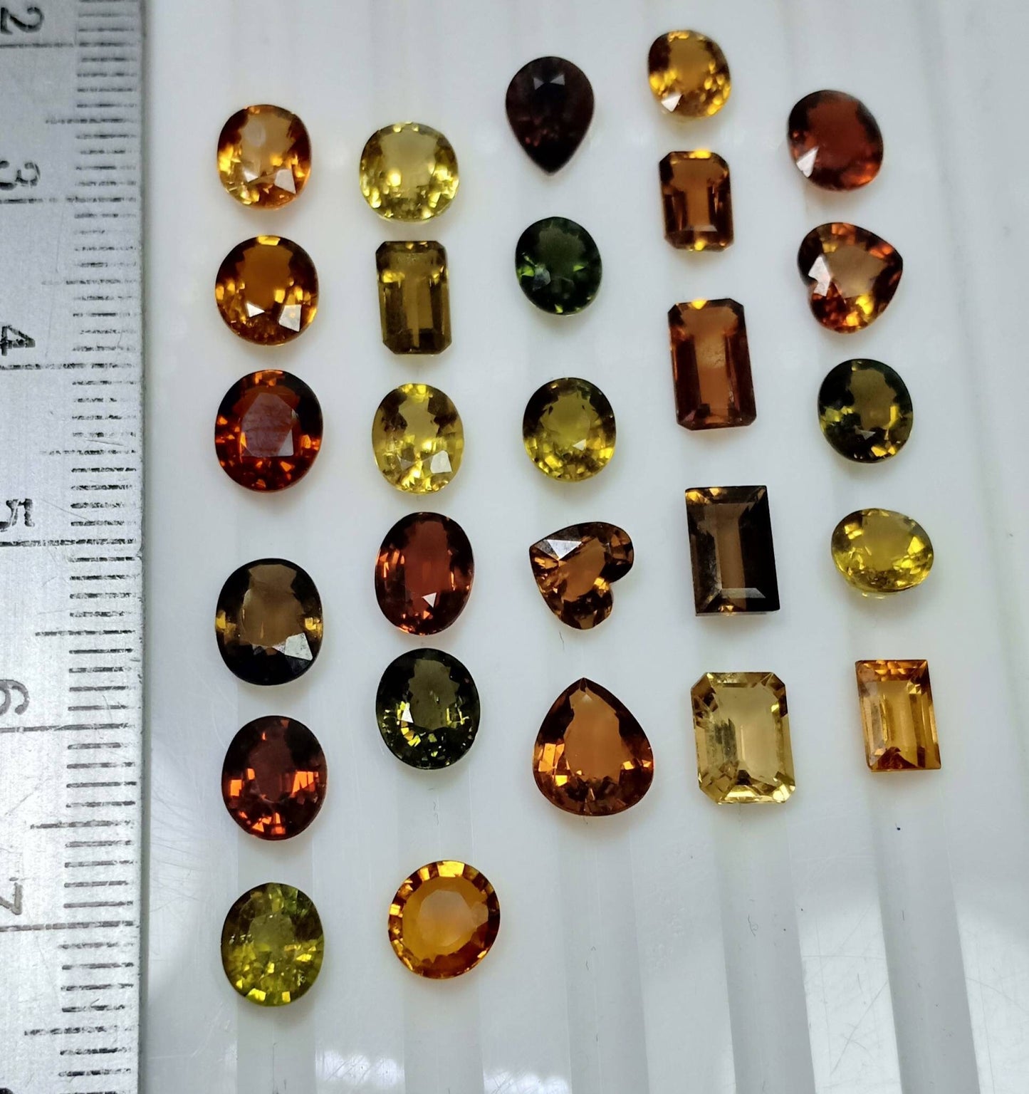 Natural multi color faceted tourmaline gems 27 pieces 20 carats weight