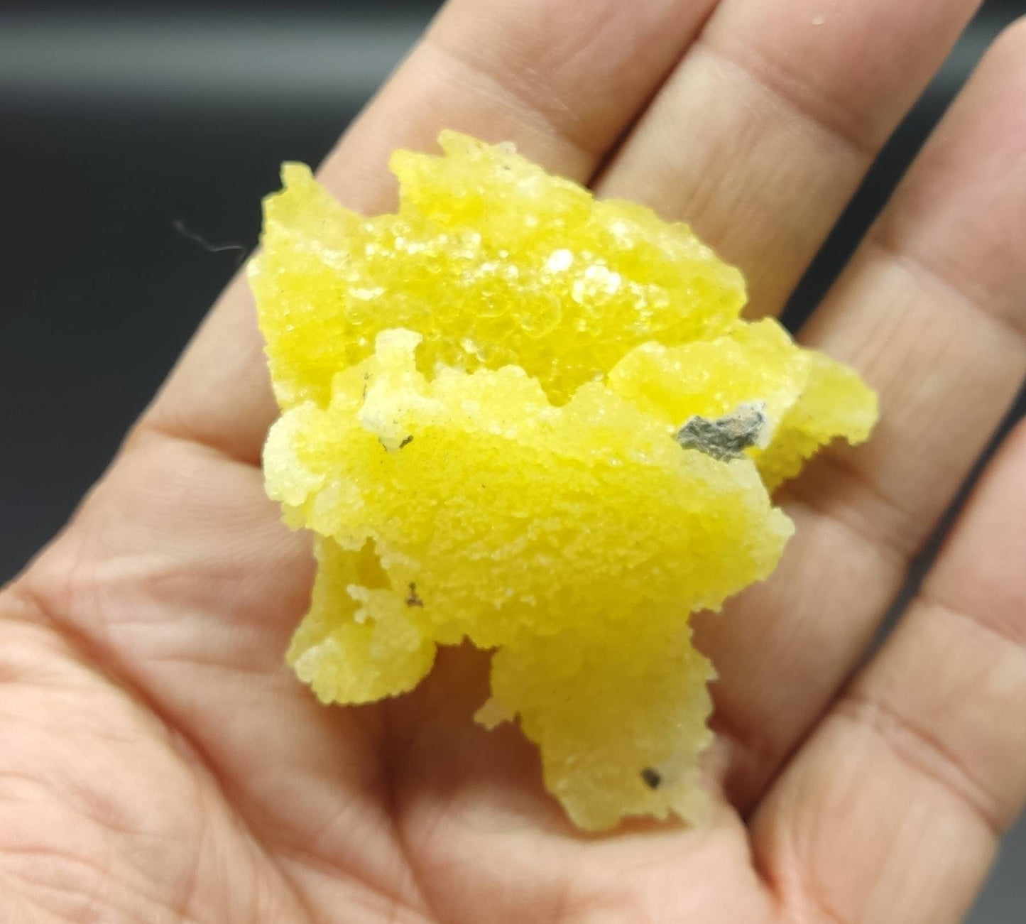 An amazing specimen of Natural yellow color Brucite crystal 32 grams
