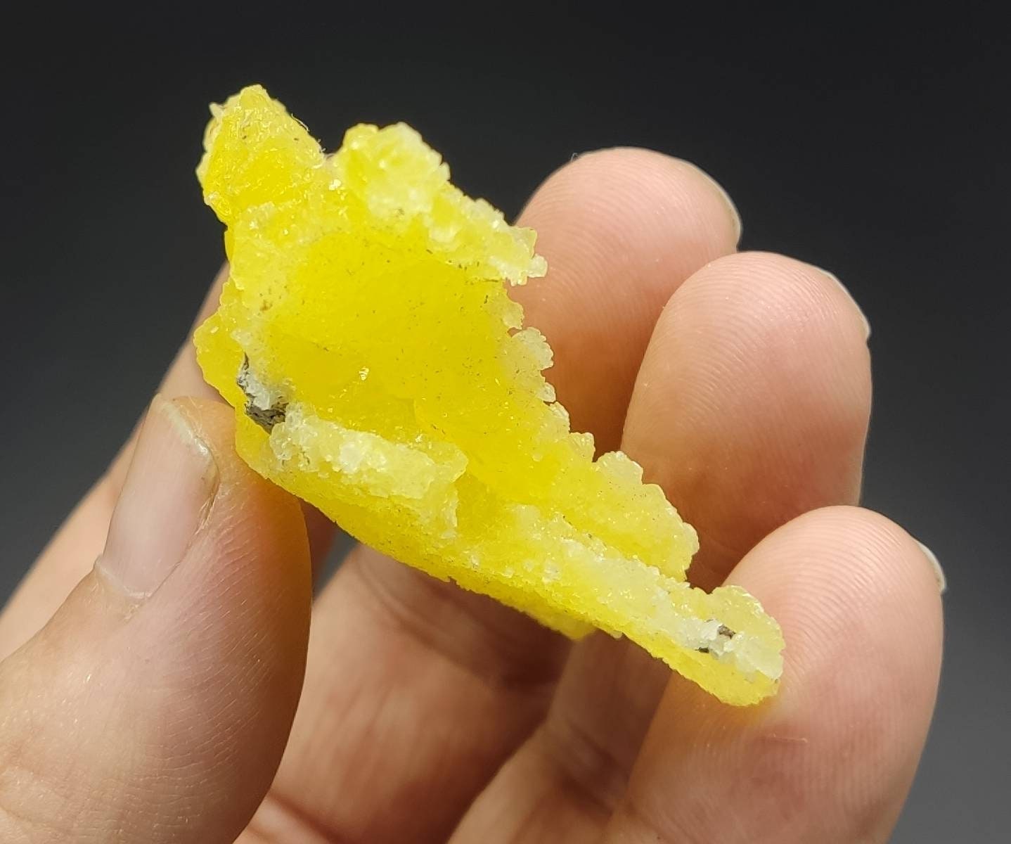 An amazing specimen of Natural yellow color Brucite crystal 32 grams