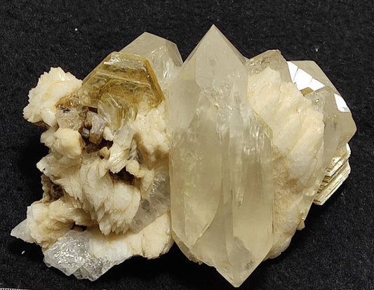 An aesthetic combo Specimen of feldspar muscovite, quartz and apatite 194 grams