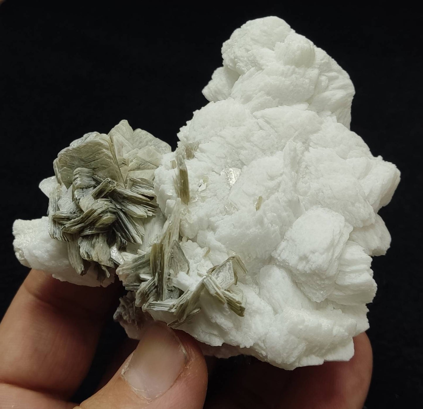 Combo Specimen of black tourmaline, muscovite, with albite/feldspar 262 grams