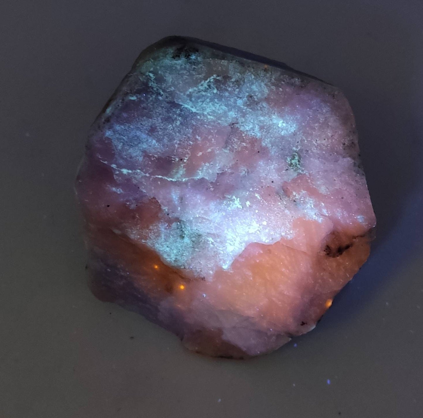 An amazing specimen of UV reactive Fluorescent Hackmanite crystal 170 grams