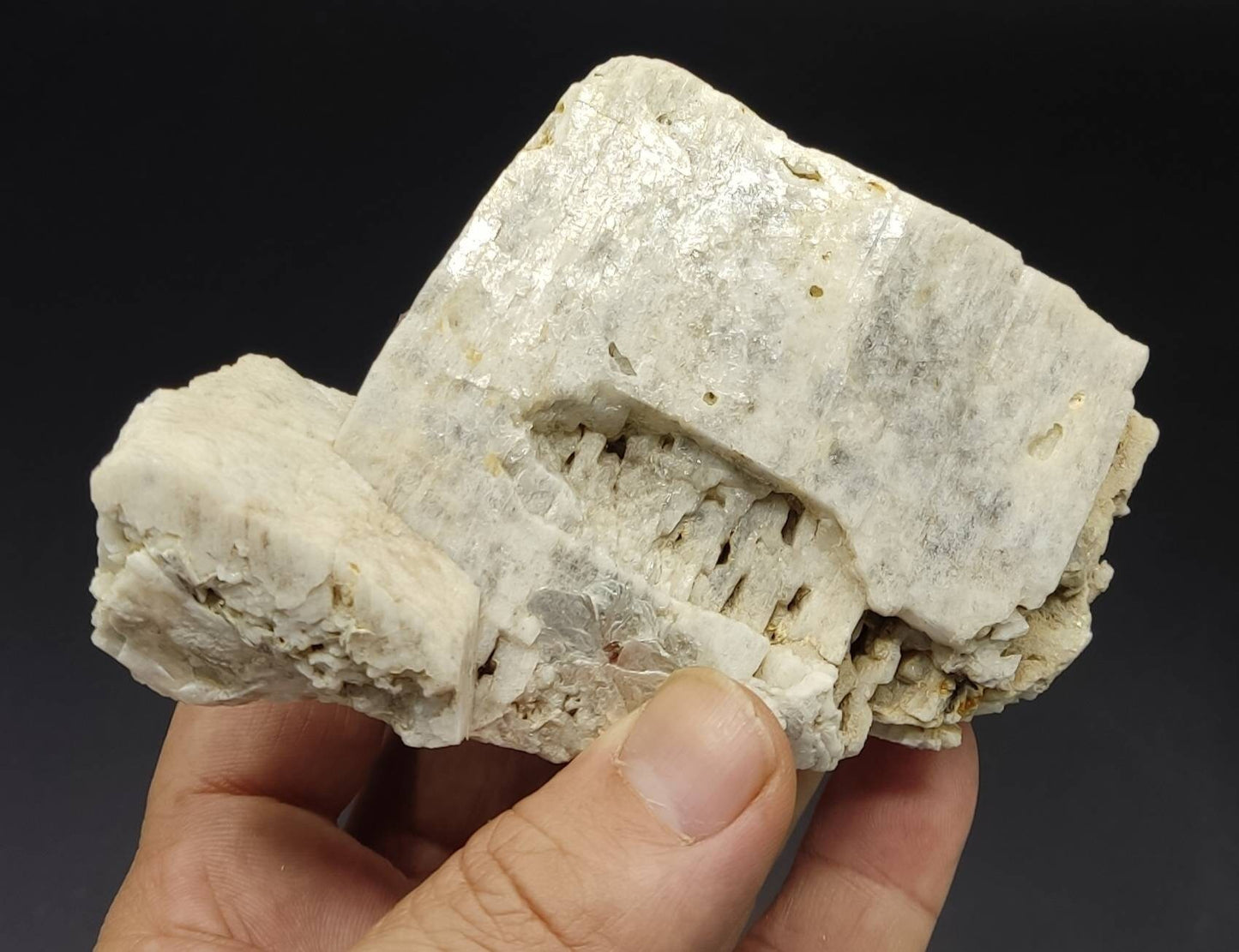 An amazing beautiful specimen of spessartine Garnet crystals on matrix of feldspar 427 grams