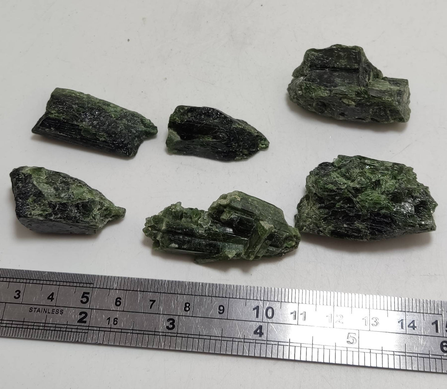 An amazing lot of diopside crystals 105 grams