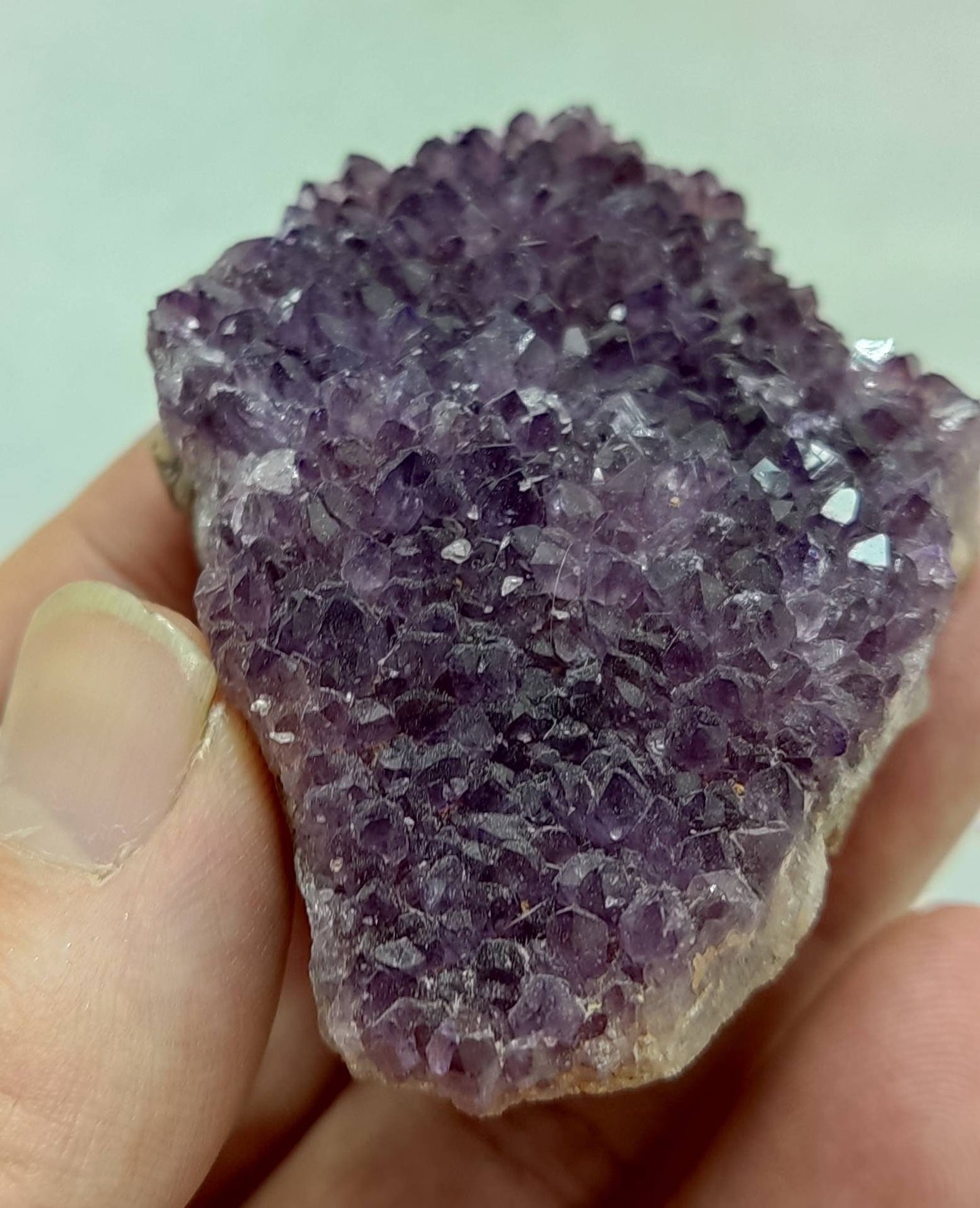 Drusy Amethyst crystals Cluster with beautiful purple color 78 grams