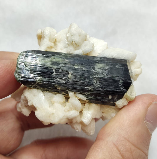 An Aesthetic Natural Tourmaline crystal with Albite 104 grams