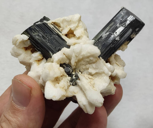 An Aesthetic Natural Tourmaline crystals specimen with Albite 142 grams