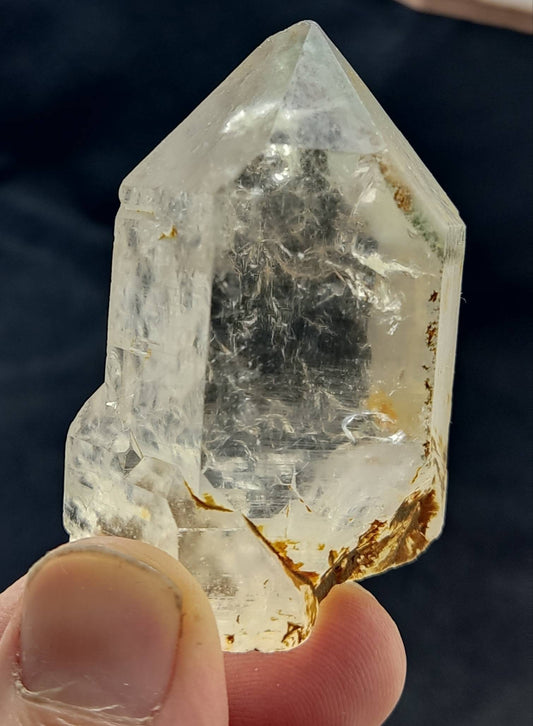 An amazing clear Quartz Crystal with beautiful terminations 104 grams