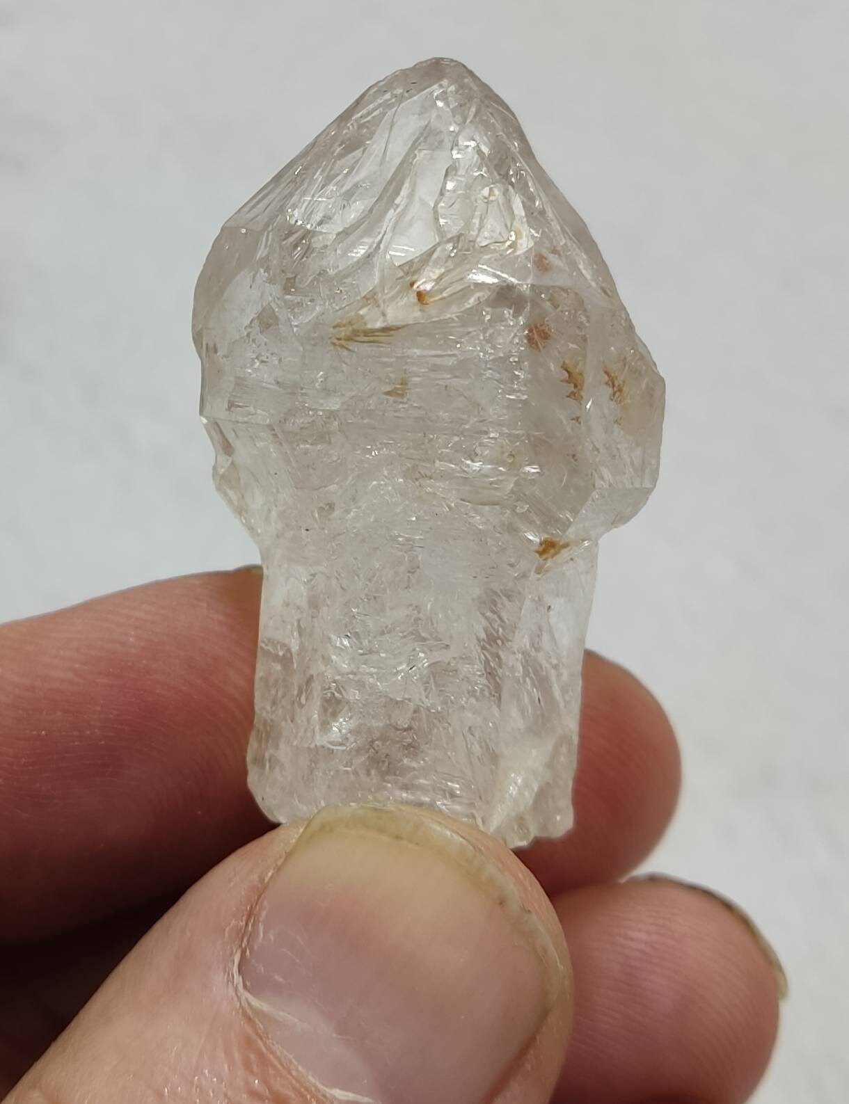 An aesthetic Single terminated Fenster scepter Quartz Crystal 30 grams