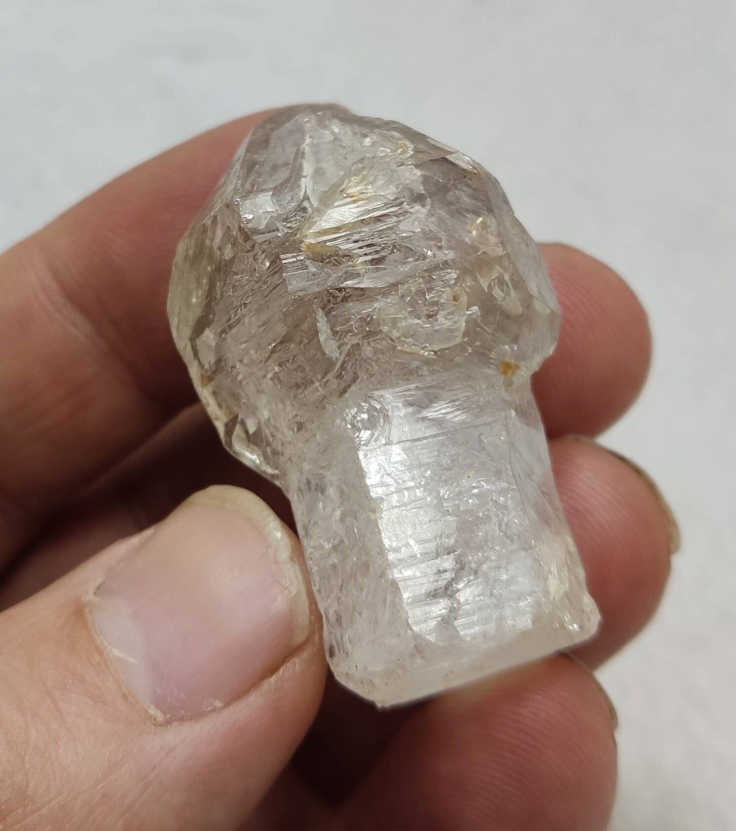 An aesthetic Single terminated Fenster scepter Quartz Crystal 30 grams