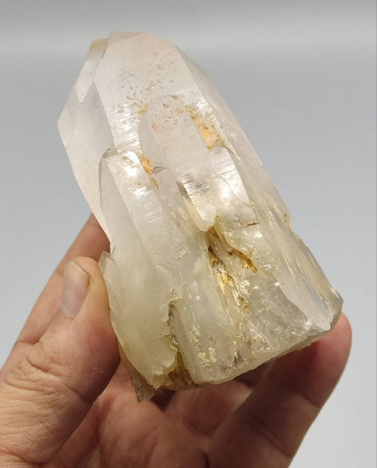 Terminated Quartz crystal having amphibole inclusions 413 grams