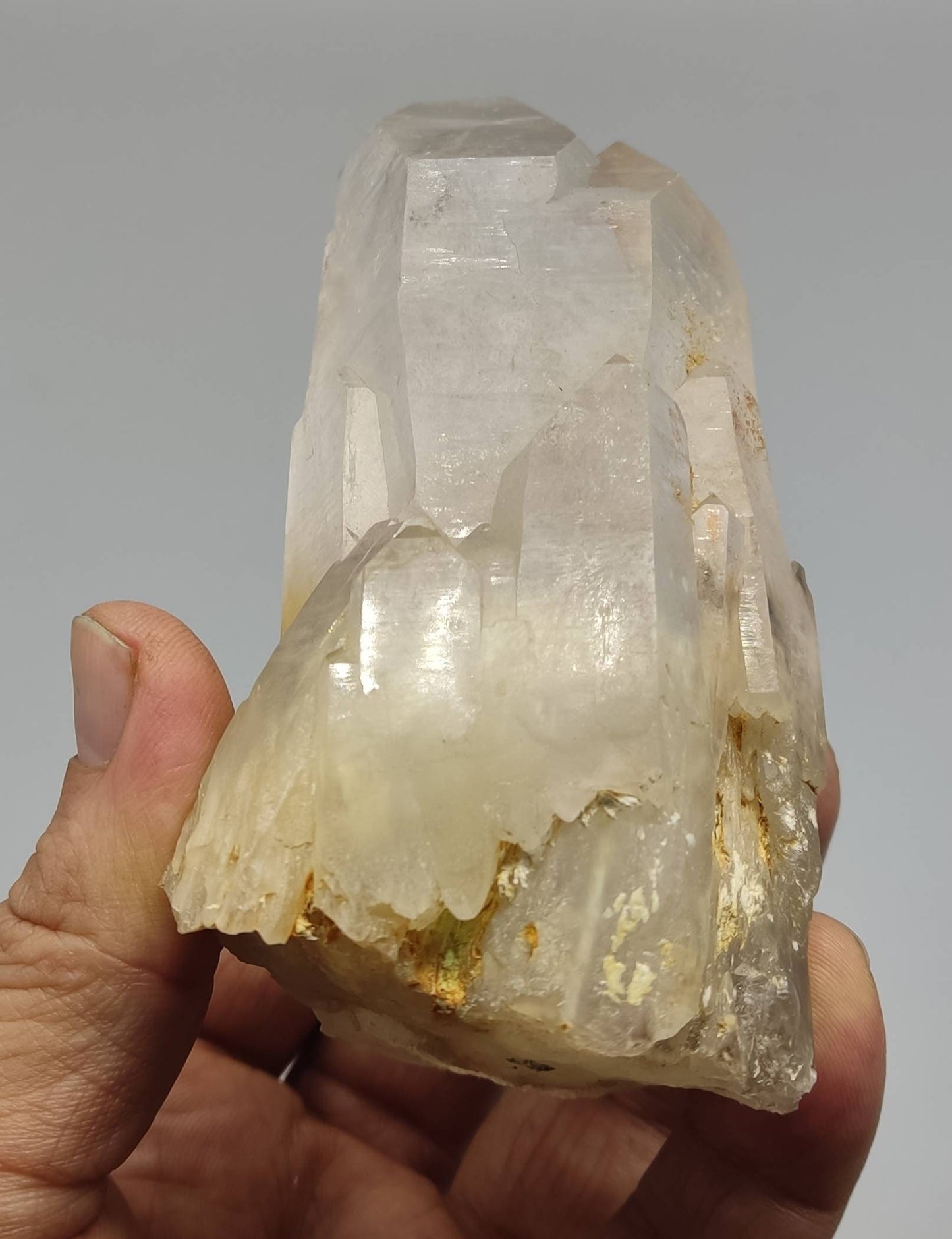 Terminated Quartz crystal having amphibole inclusions 413 grams
