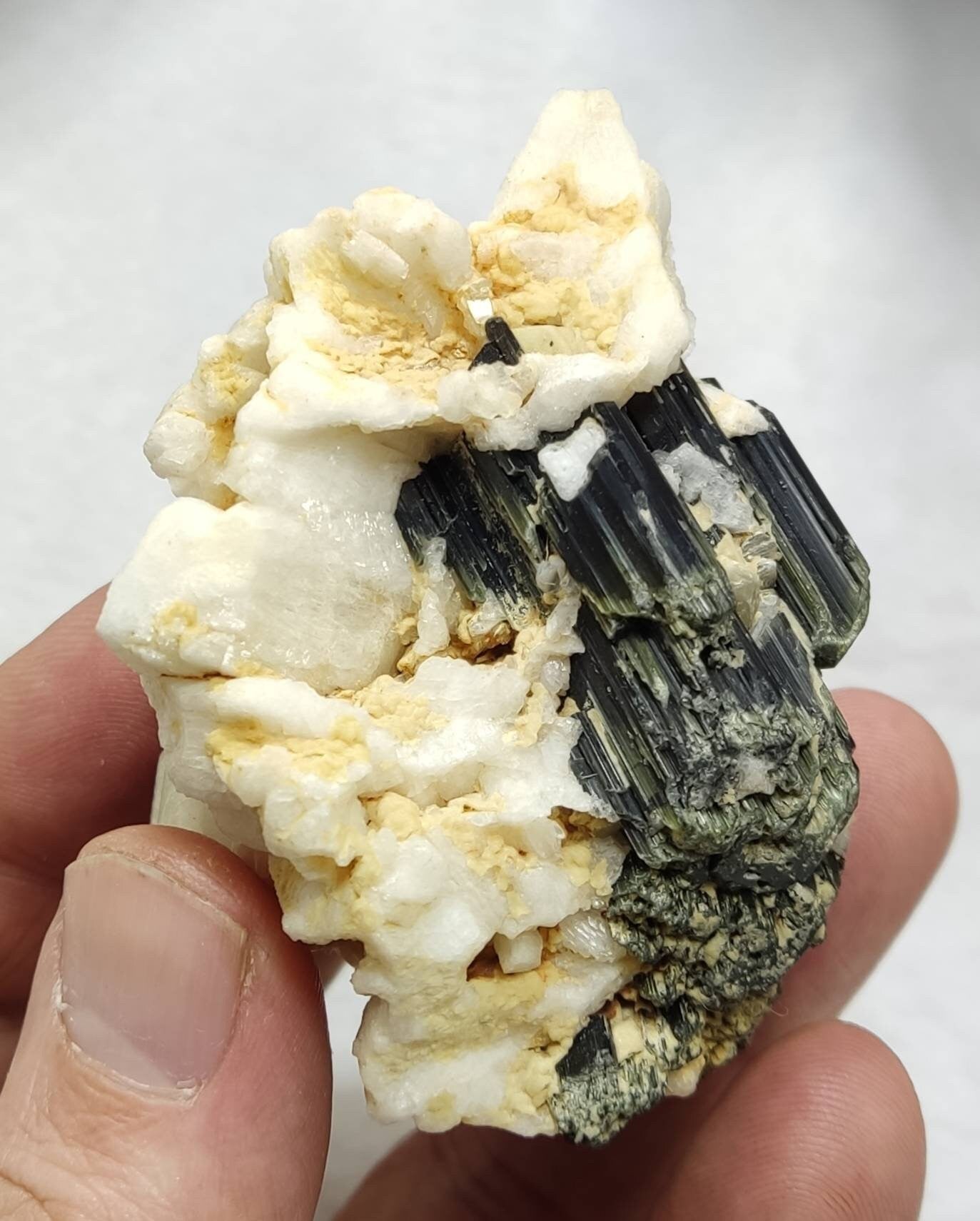 Natural Tourmaline crystals with Albite 139 grams