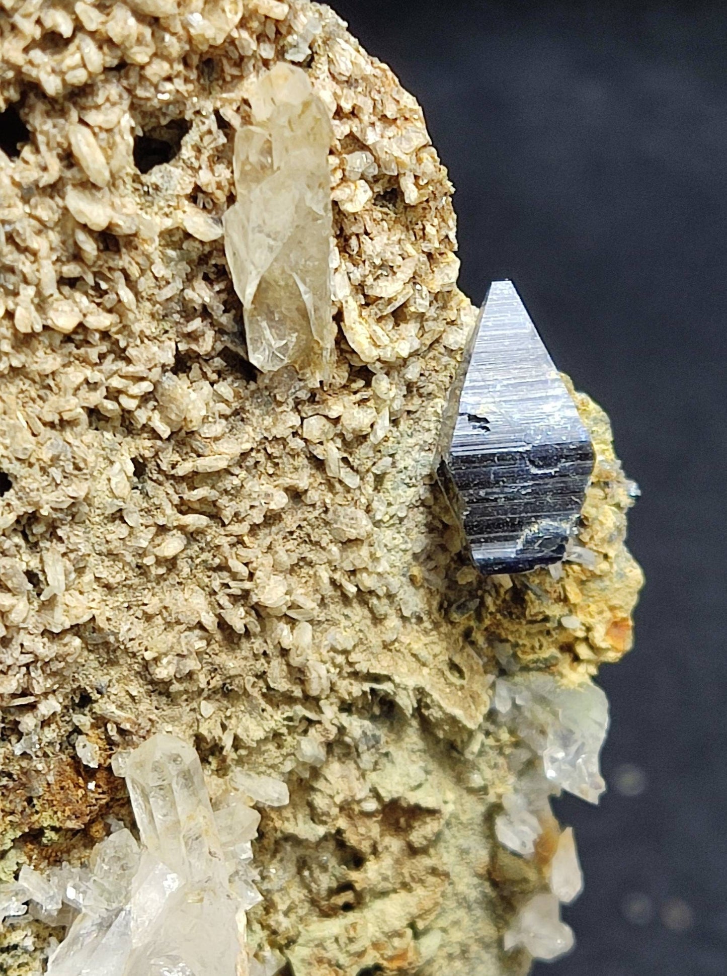 Anatase Crystal with quartz on matrix 234 grams