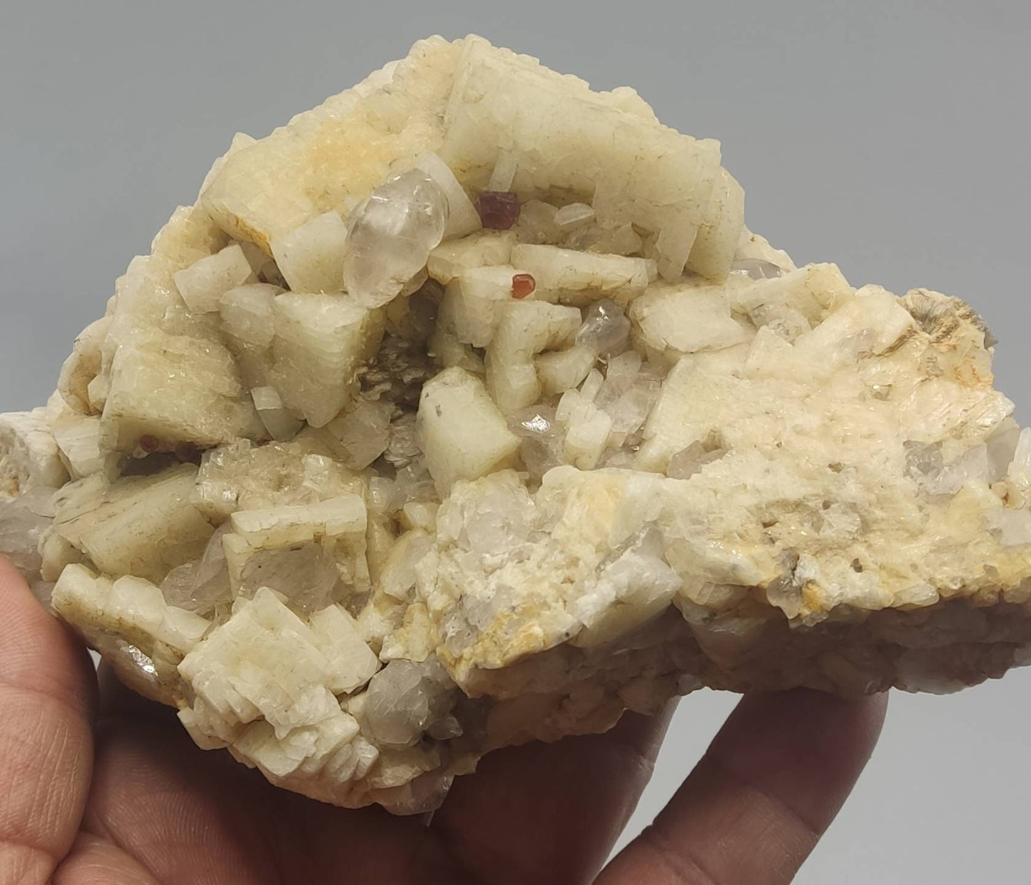 Spessartine Garnet crystals on matrix of Albite with quartz 697 grams