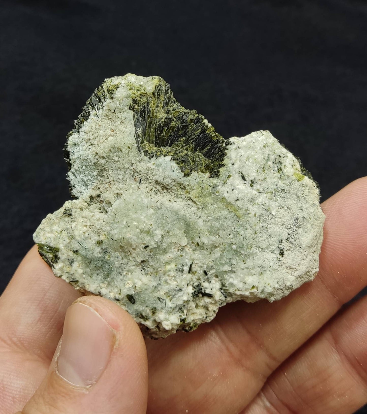 An aesthetic crystal specimen of Epidote 46 grams