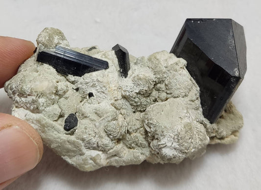 Natural black Tourmaline crystal on matrix 101 grams